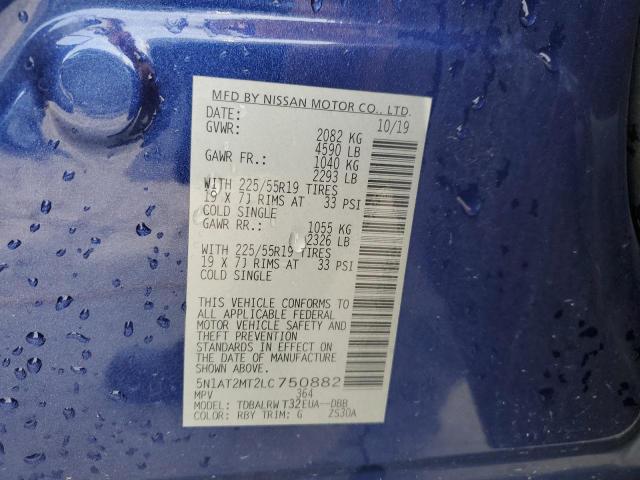 2020 NISSAN ROGUE S 5N1AT2MT2LC750882