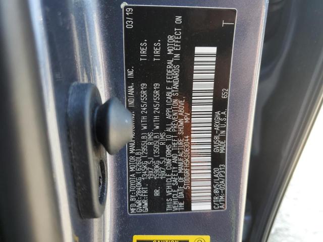 2019 TOYOTA HIGHLANDER 5TDDGRFH5KS063044