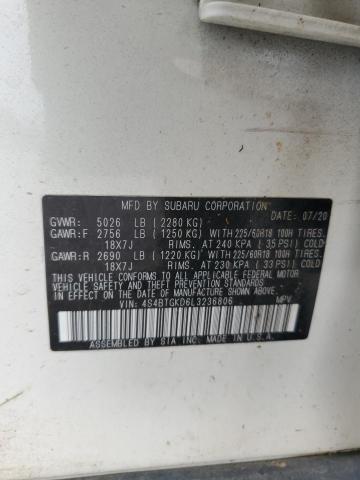 2020 SUBARU OUTBACK ON 4S4BTGKD6L3236806