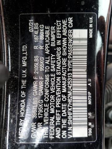 2021 HONDA CIVIC EX SHHFK7H62MU425313