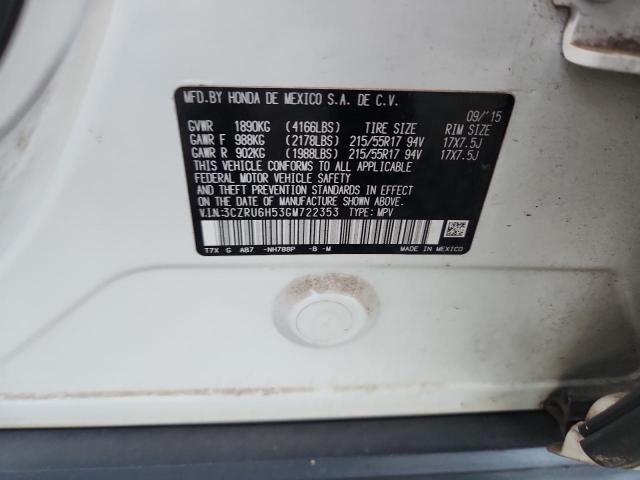 2016 HONDA HR-V EX 3CZRU6H53GM722353