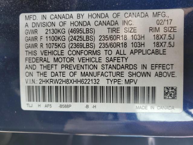 2017 HONDA CR-V EXL - 2HKRW2H8XHH622132
