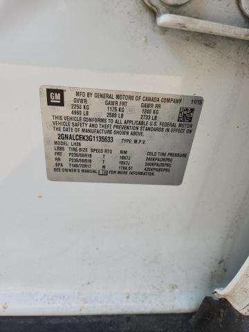 2016 CHEVROLET EQUINOX LT - 2GNALCEK3G1135633