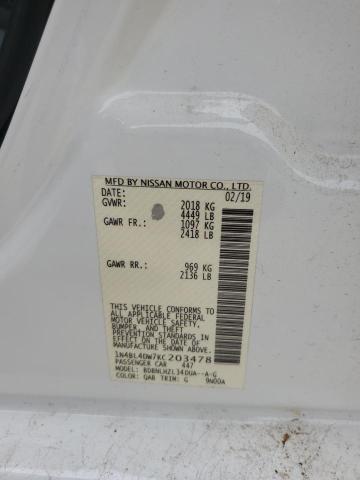 2019 NISSAN ALTIMA SV 1N4BL4DW7KC203478