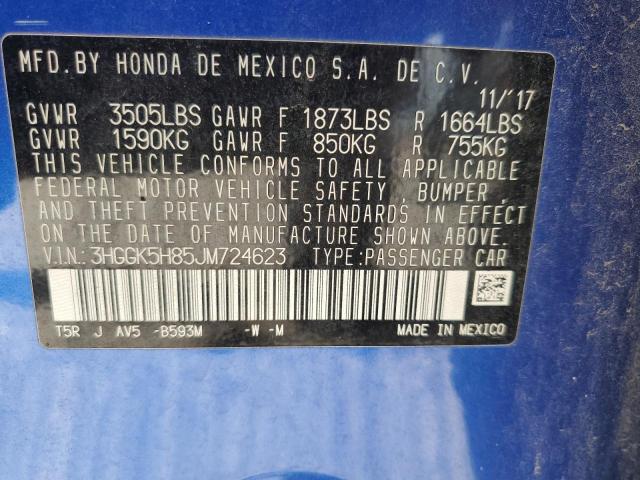 2018 HONDA FIT EX 3HGGK5H85JM724623