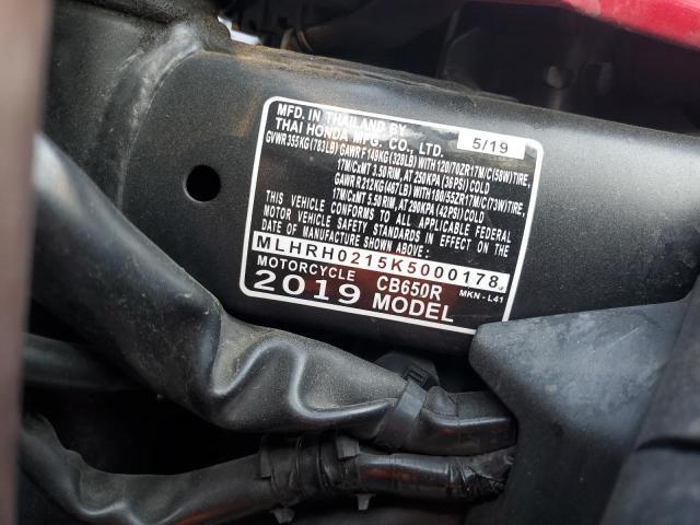 2019 HONDA CB650 R MLHRH0215K5000178