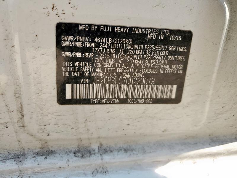 2016 SUBARU CROSSTREK JF2GPBLC7GH220079