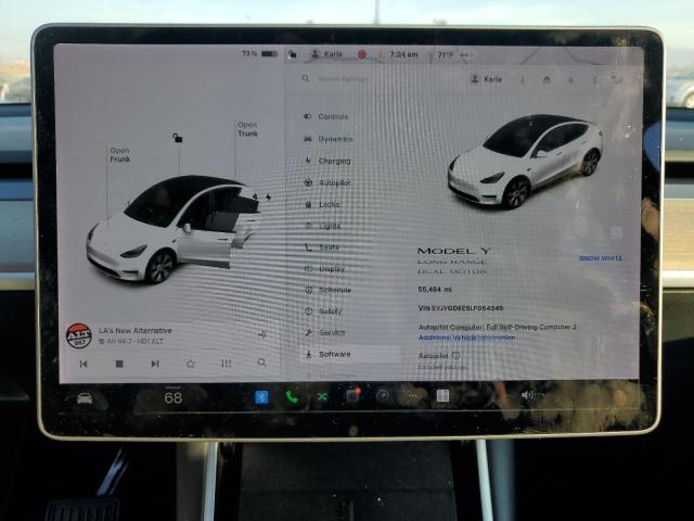 2020 TESLA MODEL Y 5YJYGDEE5LF054345