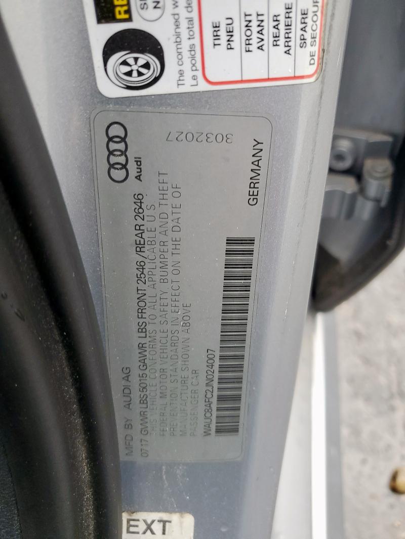 2018 AUDI A6 PREMIUM WAUC8AFC2JN024007