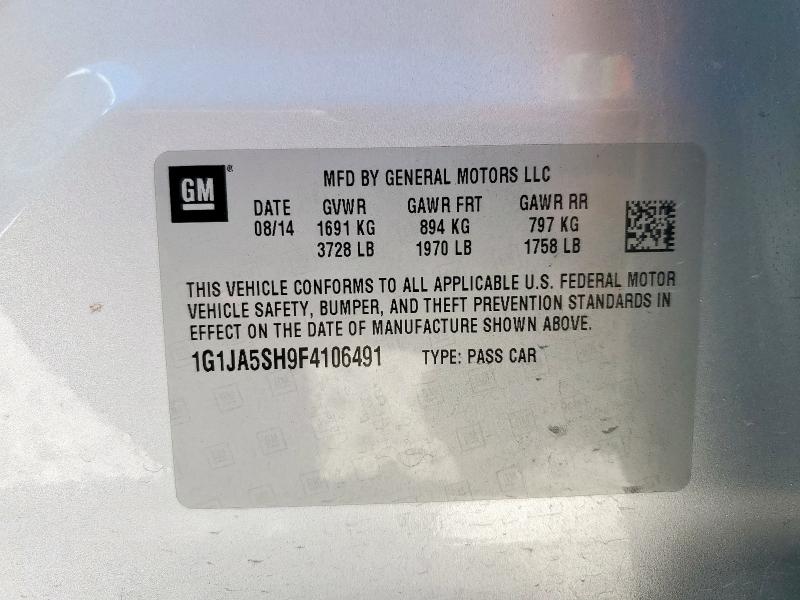 2015 CHEVROLET SONIC LS 1G1JA5SH9F4106491