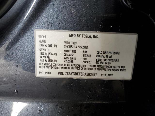2024 TESLA MODEL Y 7SAYGDEF6RA303351