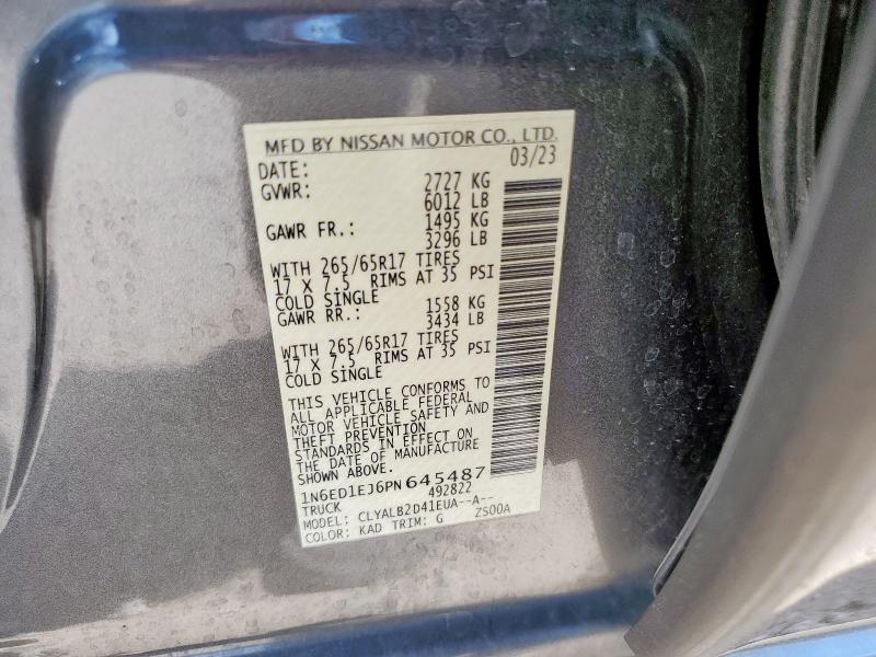 2023 NISSAN FRONTIER S 1N6ED1EJ6PN645487