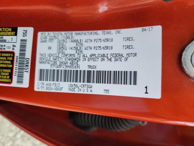 2017 TOYOTA TUNDRA DOU - 5TFUW5F17HX651691