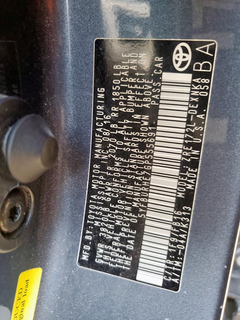 2016 TOYOTA COROLLA L - 5YFBURHE7GP555691