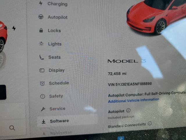 2022 TESLA MODEL 3 5YJ3E1EA5NF188898