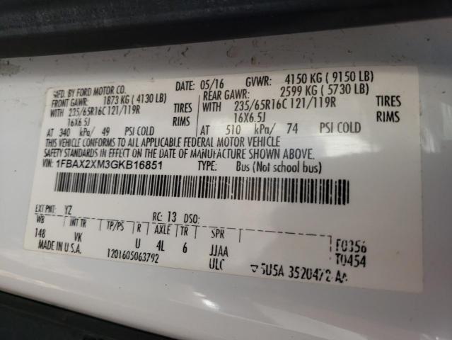 2016 FORD TRANSIT T- 1FBAX2XM3GKB16851