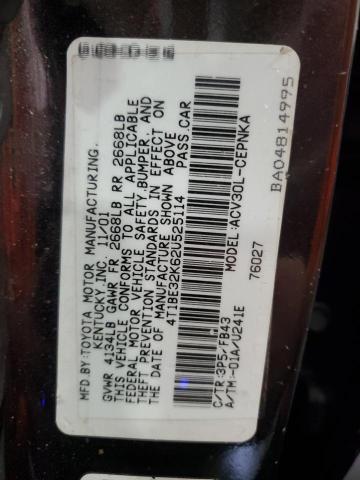 2002 TOYOTA CAMRY LE #3293170151