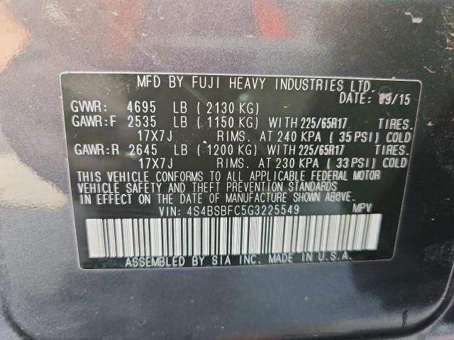 2016 SUBARU OUTBACK 2. - 4S4BSBFC5G3225549