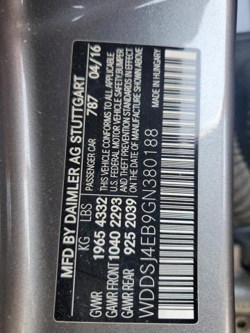 2016 MERCEDES-BENZ CLA 250 WDDSJ4EB9GN380188