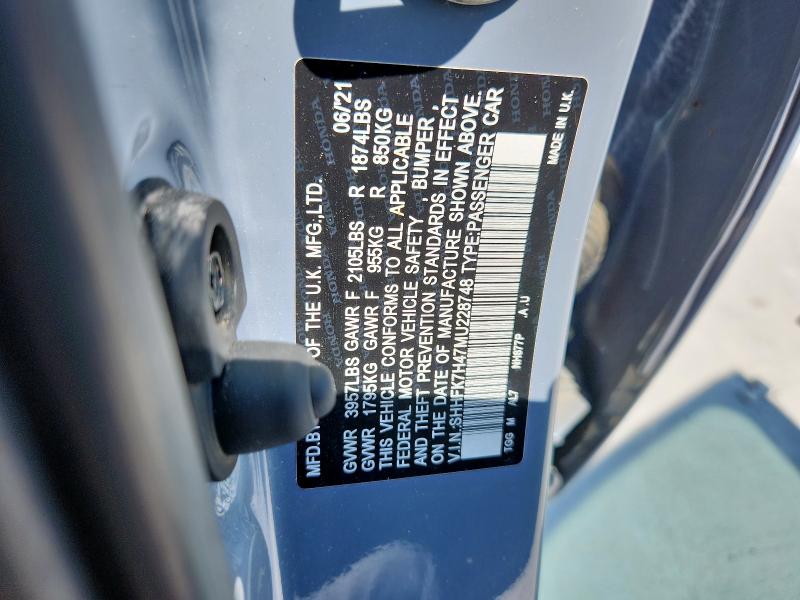 2021 HONDA CIVIC SPOR - SHHFK7H47MU228748