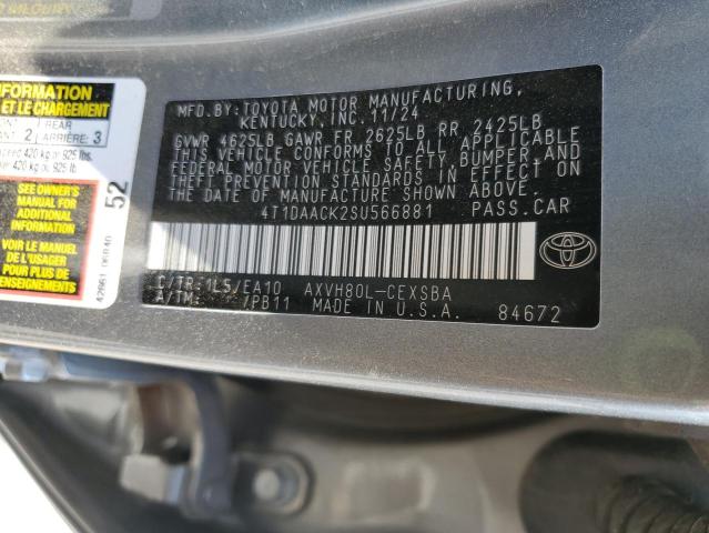 2025 TOYOTA CAMRY XSE 4T1DAACK2SU566881