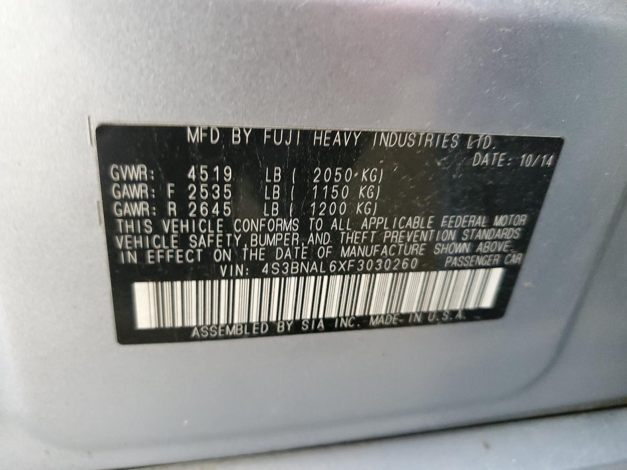 SUBARU LEGACY 2.5I LIMITED