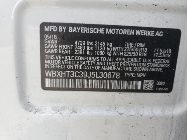 2018 BMW X1 XDRIVE2 WBXHT3C39J5L30678