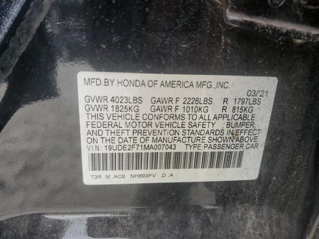 2021 ACURA ILX PREMIU 19UDE2F71MA007043