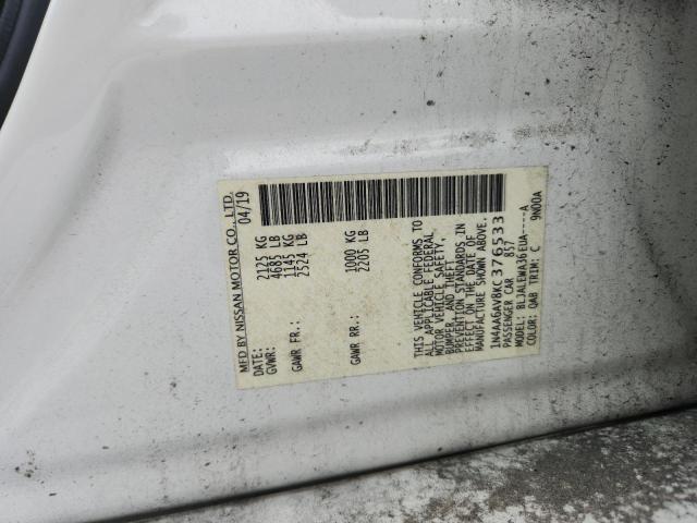 2019 NISSAN MAXIMA S 1N4AA6AV8KC376533
