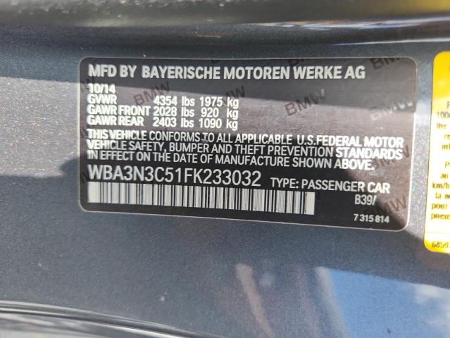 2015 BMW 428 I WBA3N3C51FK233032
