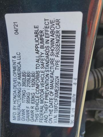 2021 HONDA CIVIC EX 19XFC1F30ME208224