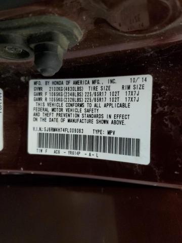 2015 HONDA CR-V EXL 5J6RM4H74FL009063