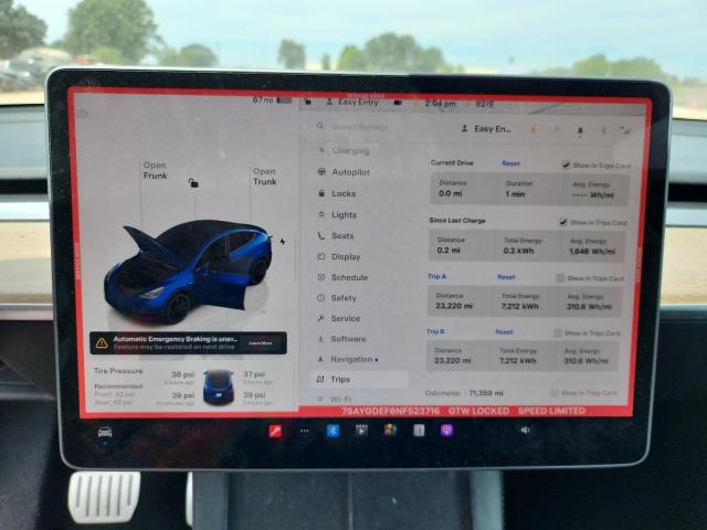 2022 TESLA MODEL Y 7SAYGDEF6NF523716