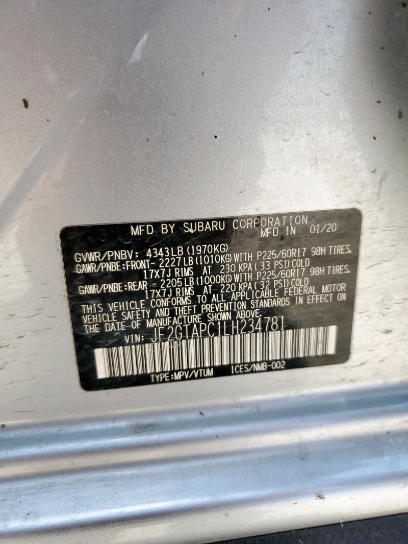 2020 SUBARU CROSSTREK JF2GTAPC1LH234781