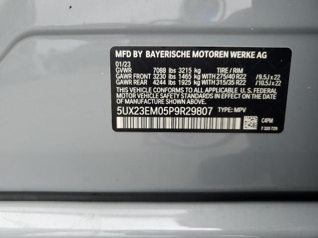 2023 BMW X7 XDRIVE40I 5UX23EM05P9R29807