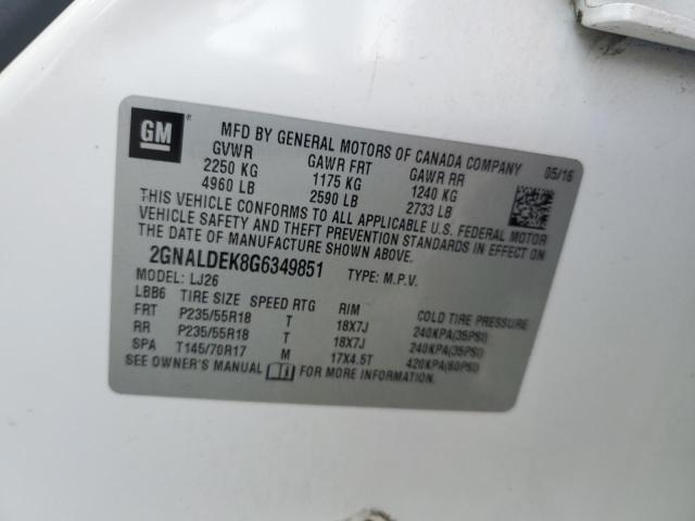 2016 CHEVROLET EQUINOX LTZ 2GNALDEK8G6349851