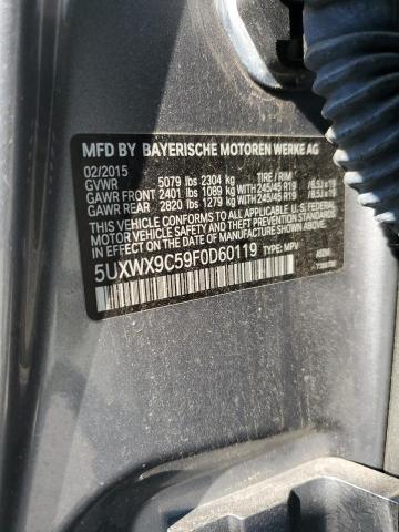 2015 BMW X3 XDRIVE2 5UXWX9C59F0D60119