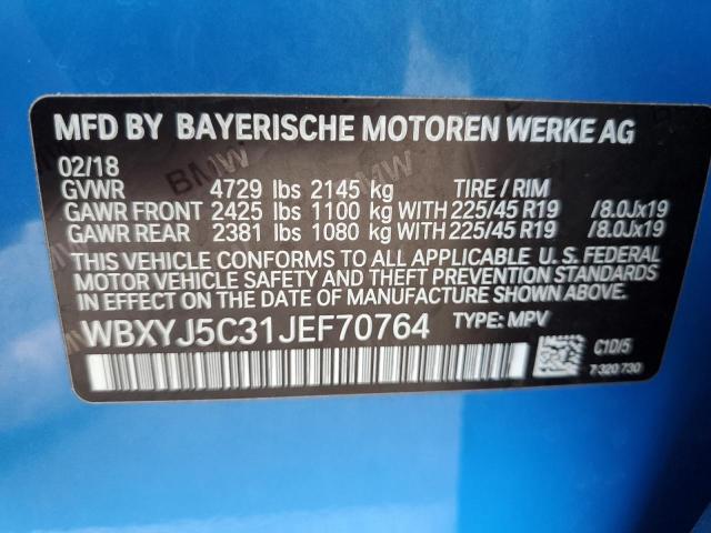 2018 BMW X2 XDRIVE2 WBXYJ5C31JEF70764