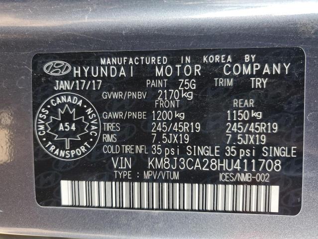 2017 HYUNDAI TUCSON LIM KM8J3CA28HU411708