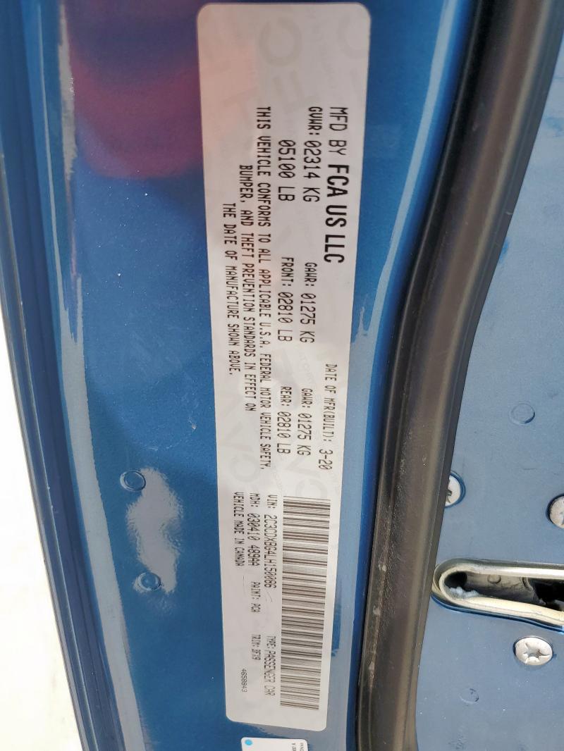2020 DODGE CHARGER SXT 2C3CDXBG4LH150086