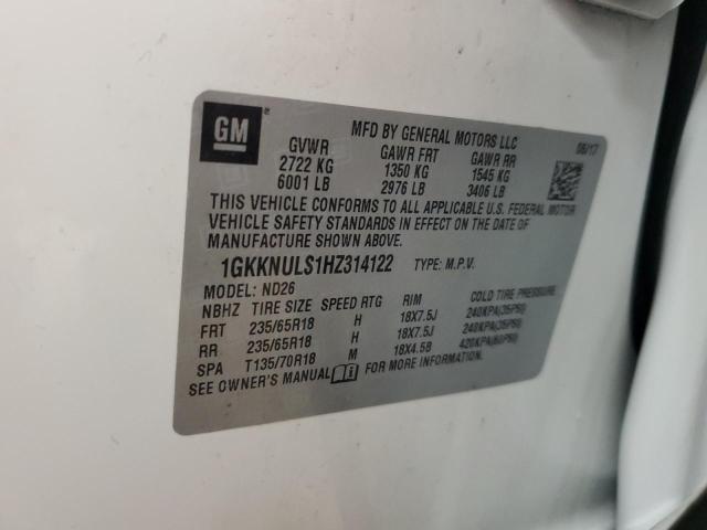 2017 GMC ACADIA SLT 1GKKNULS1HZ314122