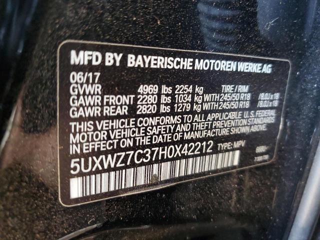 2017 BMW X3 SDRIVE2 5UXWZ7C37H0X42212