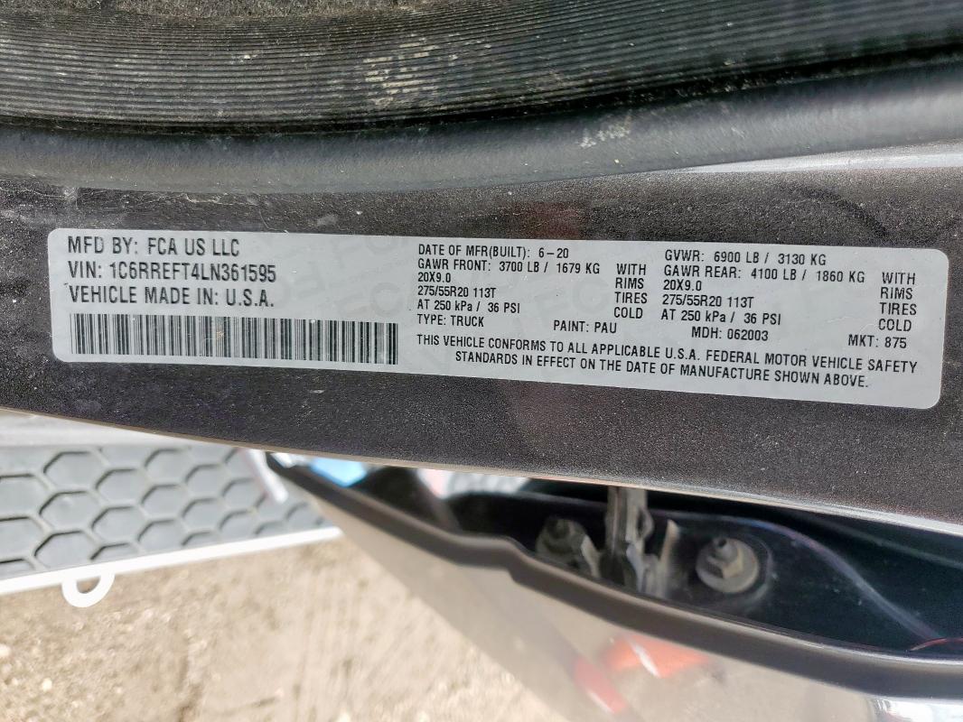 2020 RAM 1500 BIG H 1C6RREFT4LN361595