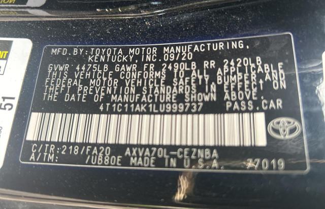 2020 TOYOTA CAMRY LE - 4T1C11AK1LU999737