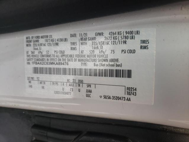 2021 FORD TRANSIT T- 1FBAX2C83MKA89476