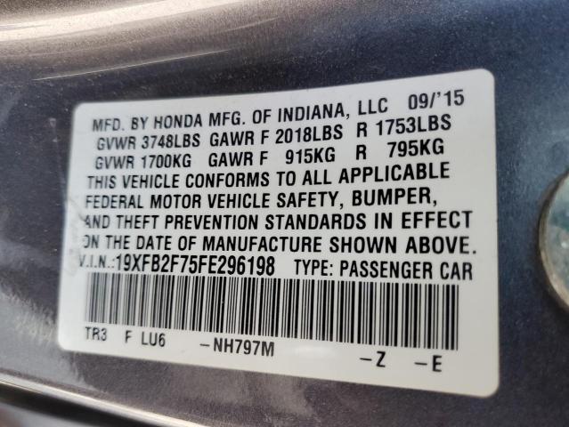 2015 HONDA CIVIC SE 19XFB2F75FE296198