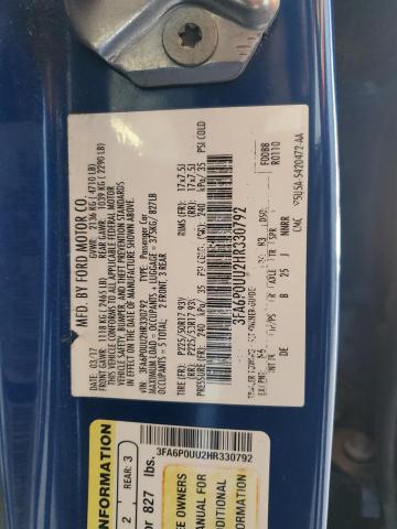 2017 FORD FUSION S H 3FA6P0UU2HR330792
