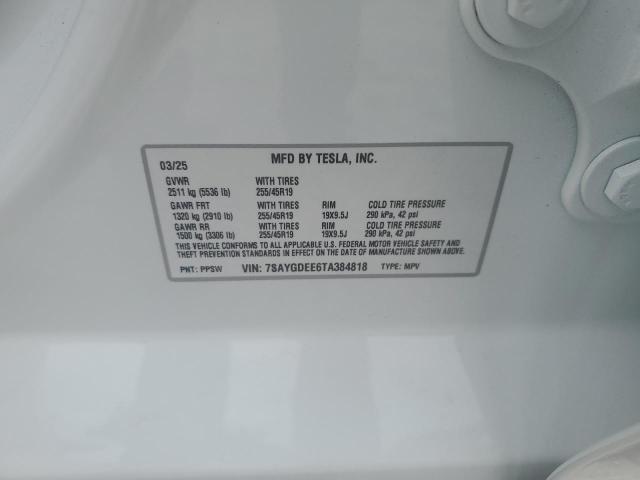 2026 TESLA MODEL Y 7SAYGDEE6TA384818