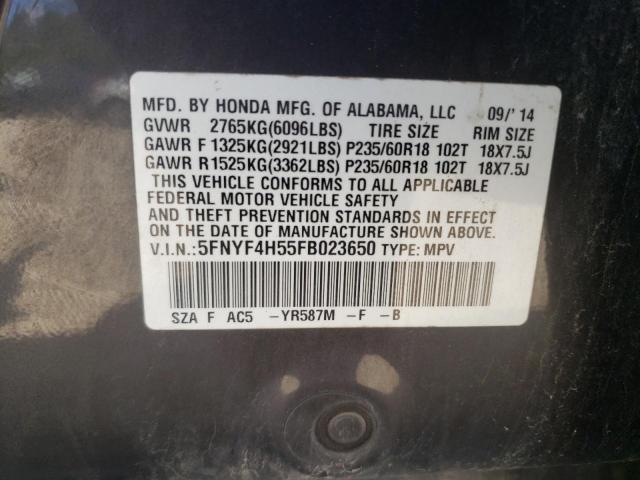 2015 HONDA PILOT EXL - 5FNYF4H55FB023650