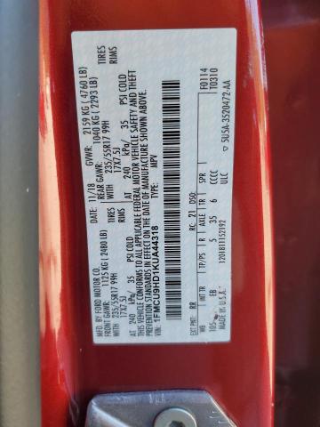 2019 FORD ESCAPE SEL 1FMCU9HD1KUA44318